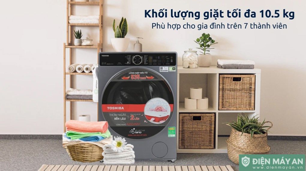 Máy Giặt Toshiba Inverter 10.5 Kg TW-T25BZU115MWV(MG)